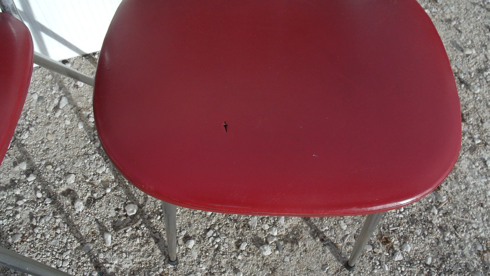 Set of 5 chairs the lag Soudexvinyl 1970 in leatherette Burgundy