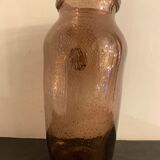 Biot vase in blown glass and triangular bubble, height 30 cm