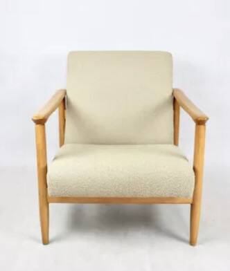 Beige tulle armchair, 1970s (gfm-142)