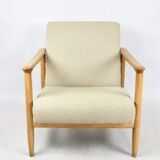 Beige tulle armchair, 1970s (gfm-142)