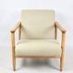 Beige tulle armchair, 1970s (gfm-142)