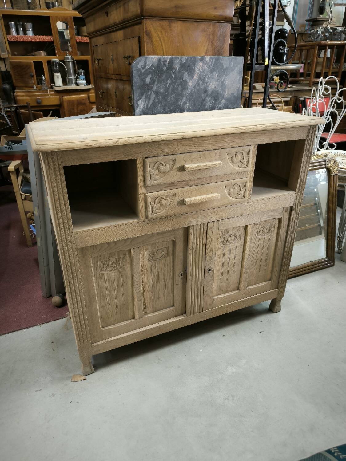 Natural solid oak sideboard circa 1920