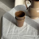 Set of 10 small stoneware mugs from Digoin.