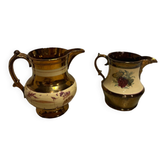 Set of 2 golden pitchers 1970