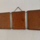Vintage 1960s triptych barber hairdresser pumpkin mirror - 27 x 68 cm