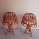 Pair of bamboo bedside lamps 70s
