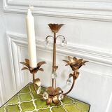 Flower and tassel applique candle holder