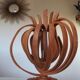 Large Scandinavian arched wooden lamp 60s 70s
