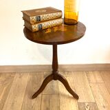 Wooden pedestal table decor flower or bedside side table