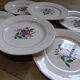 Set of 6 flat plates Digoin Sarreguemines