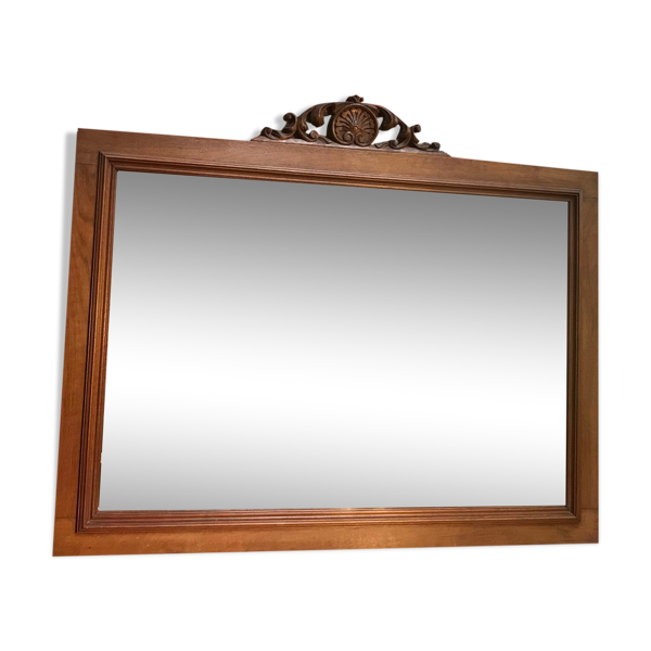 Miroir ancien moulure en bois 84,5x104cm | Selency