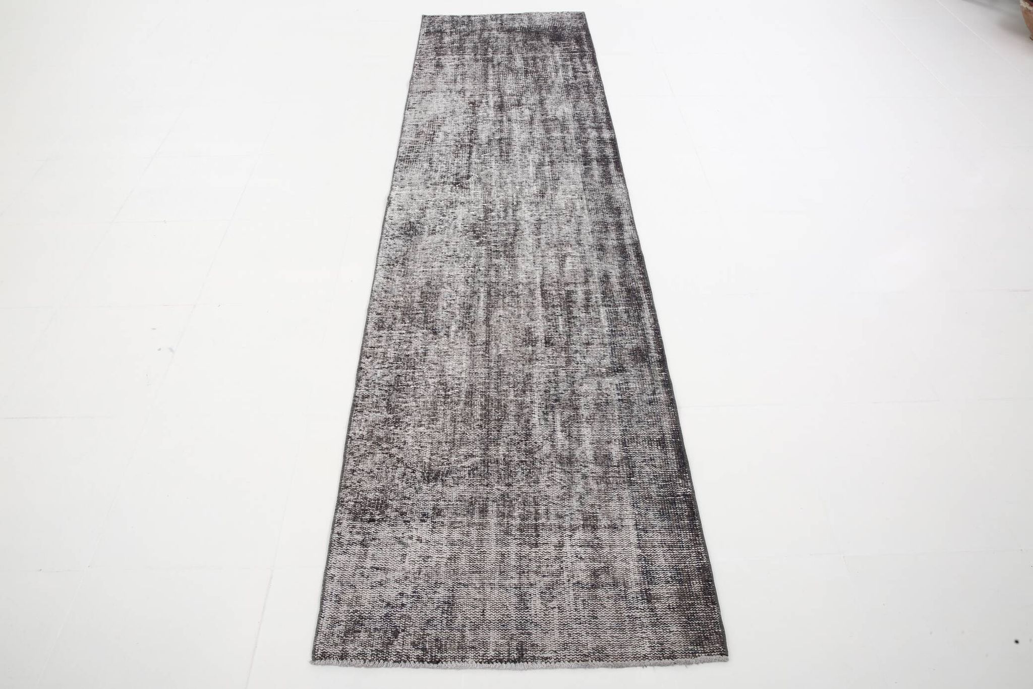 3x10 Rug For Hallway Gray Blue Turkish Vintage Runner Rug, 81x306Cm