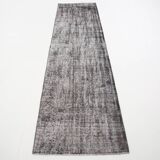 3x10 Rug For Hallway Gray Blue Turkish Vintage Runner Rug, 81x306Cm