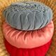 Blue pleated round cushion