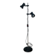 Miwi floor lamp with 2 vintage adjustable spots, black metal