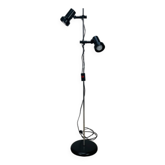 Miwi floor lamp with 2 vintage adjustable spots, black metal