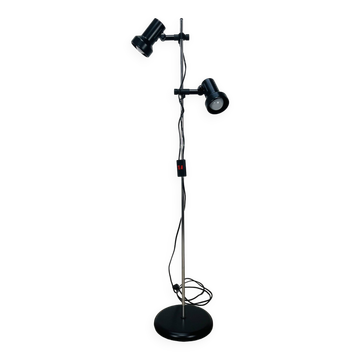 Miwi floor lamp with 2 vintage adjustable spots, black metal