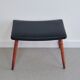 Tabouret en teck et cuir