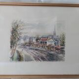 Watercolor - The small station of Ménilmontant
