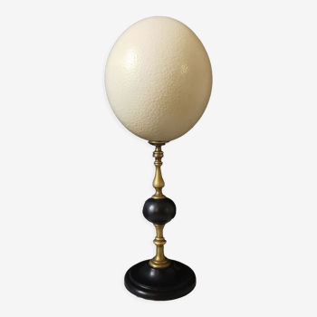 Ostrich egg, Bronze base and Black Marble (Late nineteenth - early twentieth) H:32cm