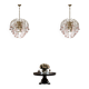 Set of 2 Meryl Streep, Pink Murano Flowers and Crystal Drops Chandelier, 19