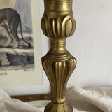 Grand bougeoir ancien en bronze  26 cm style Louis XV