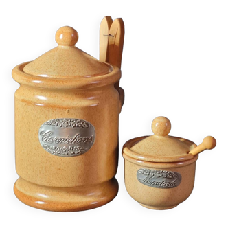 Pickle and mustard condiment set