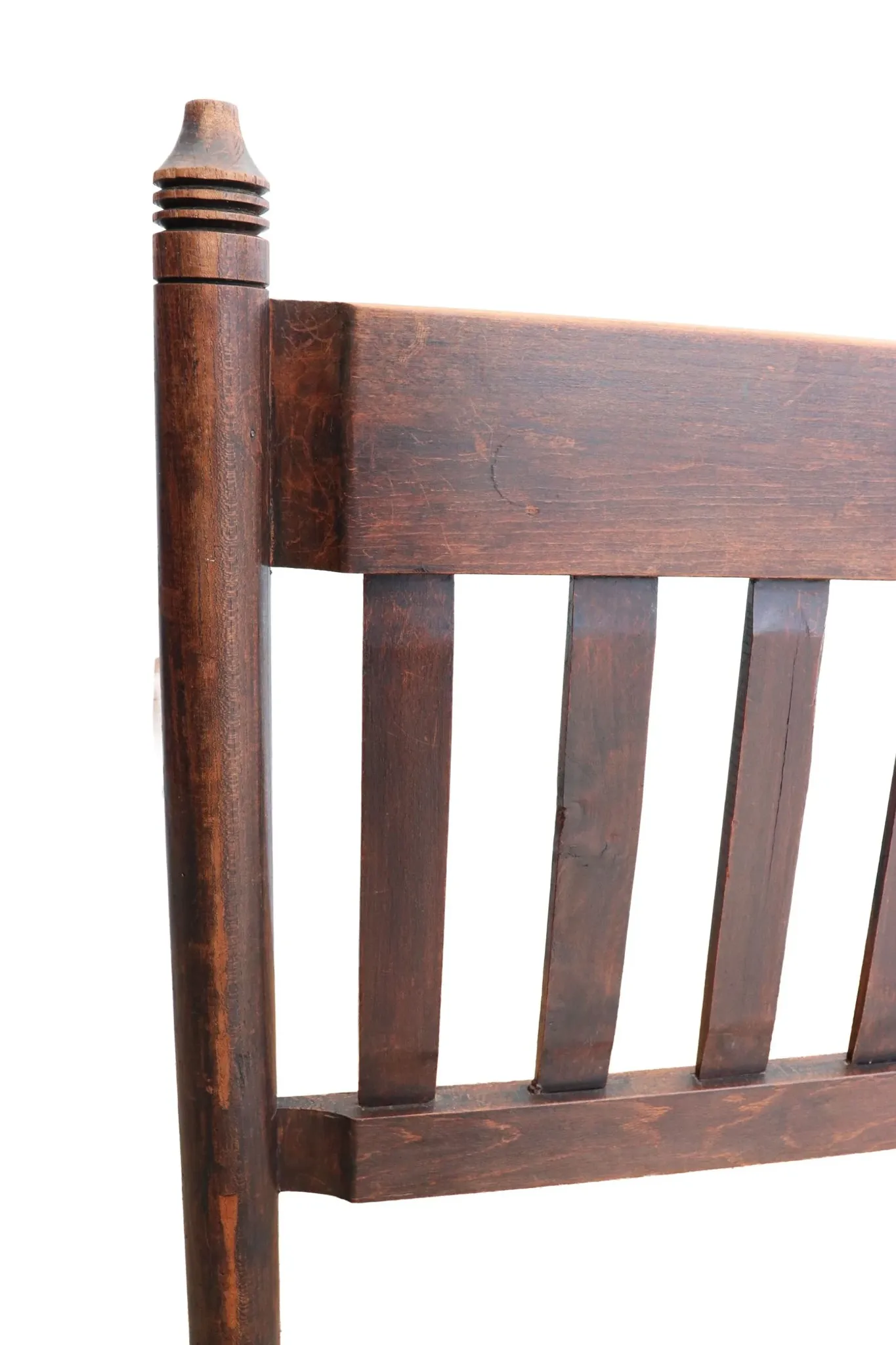 Antique Dutch wooden bench with woven seat
