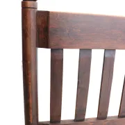 Antique Dutch wooden bench with woven seat