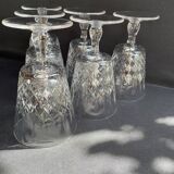 6 water glasses – Lorraine crystal factory in Lemberg (1925-1997)