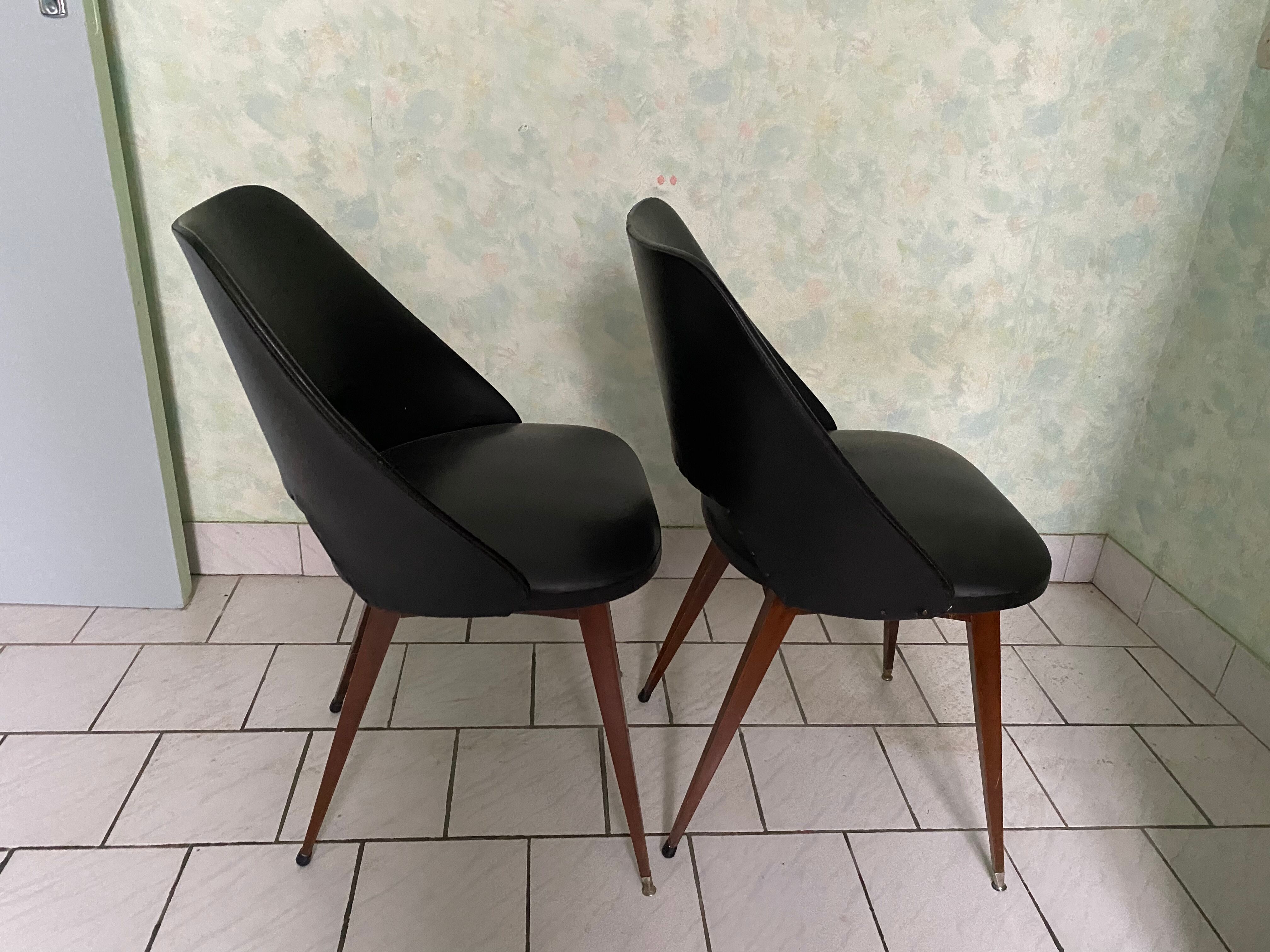 Pair of tonneau chairs