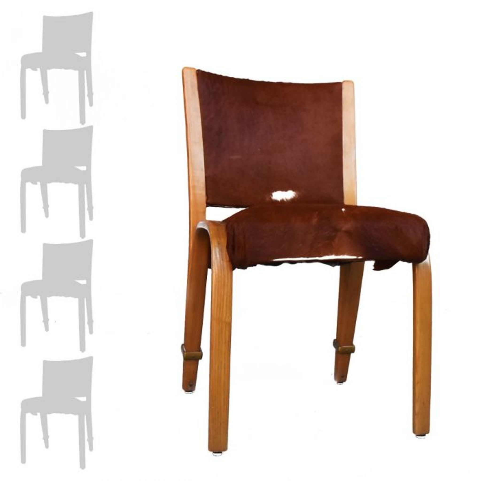 Série de 4 chaises Von Bode édition Steiner cuir de poulain