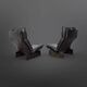 Set of 2 black leather lounge chairs by Peem Oy, Finland 1970s