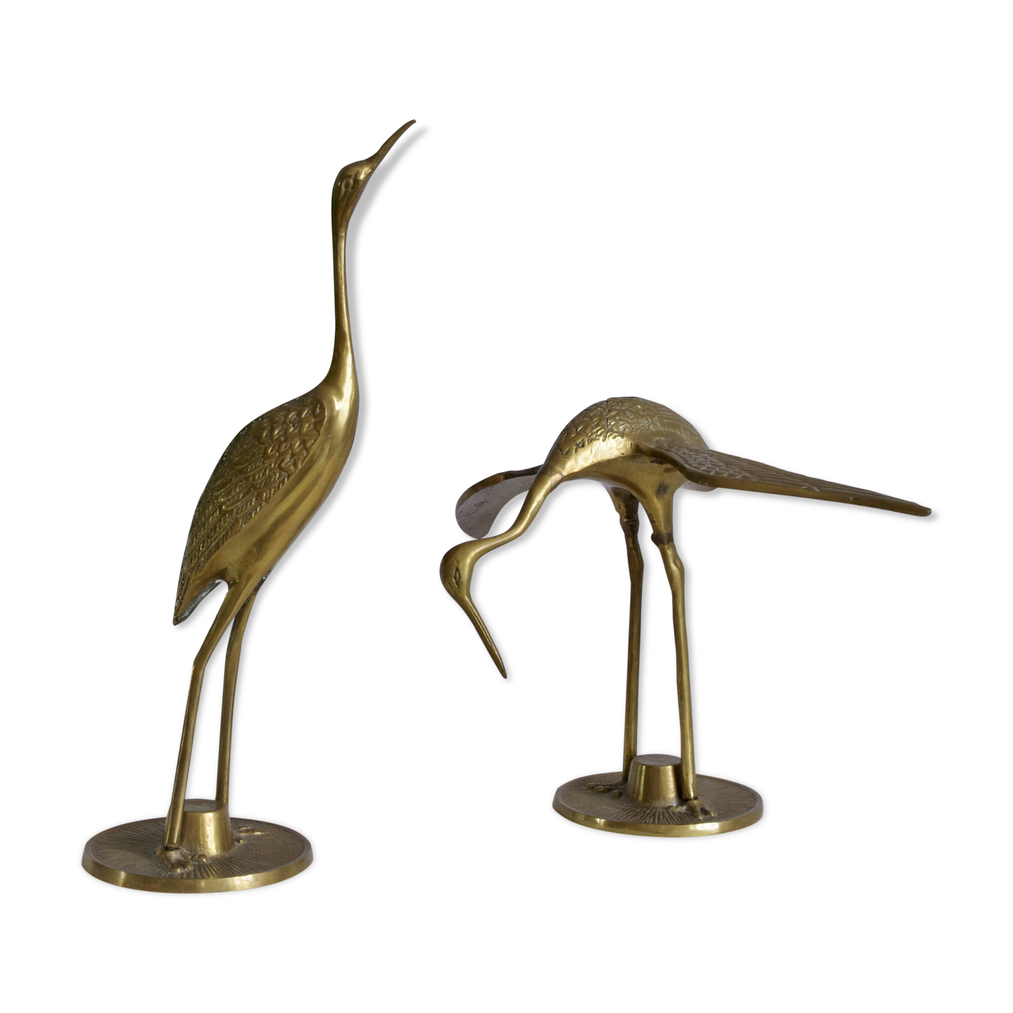 Couple de hérons en laiton