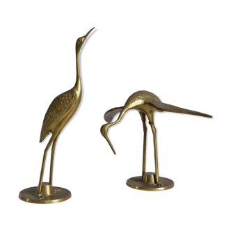 Couple de hérons en laiton