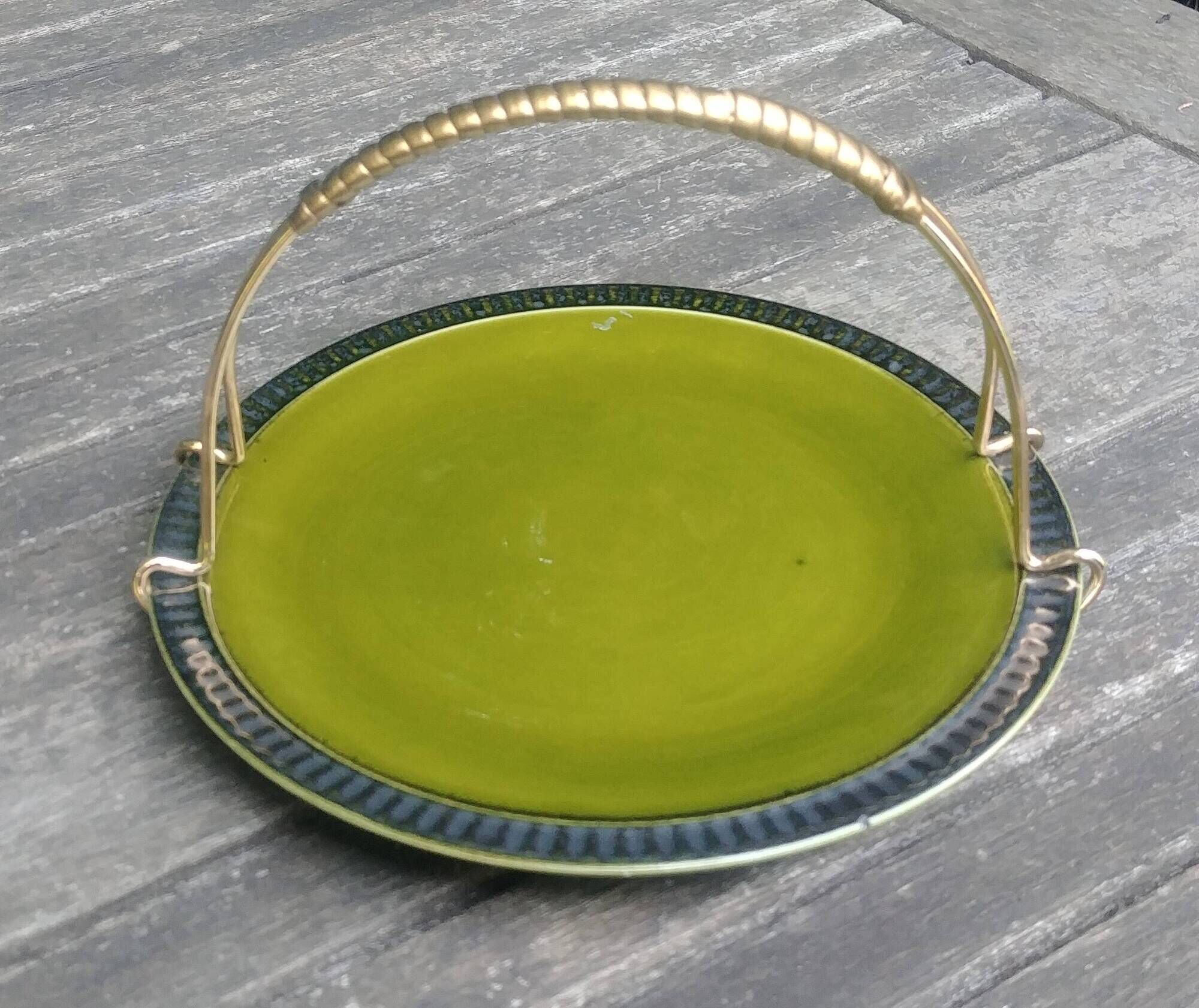 Small porcelain servant/tray from the Boch Belgium earthenware factory, 1960s.