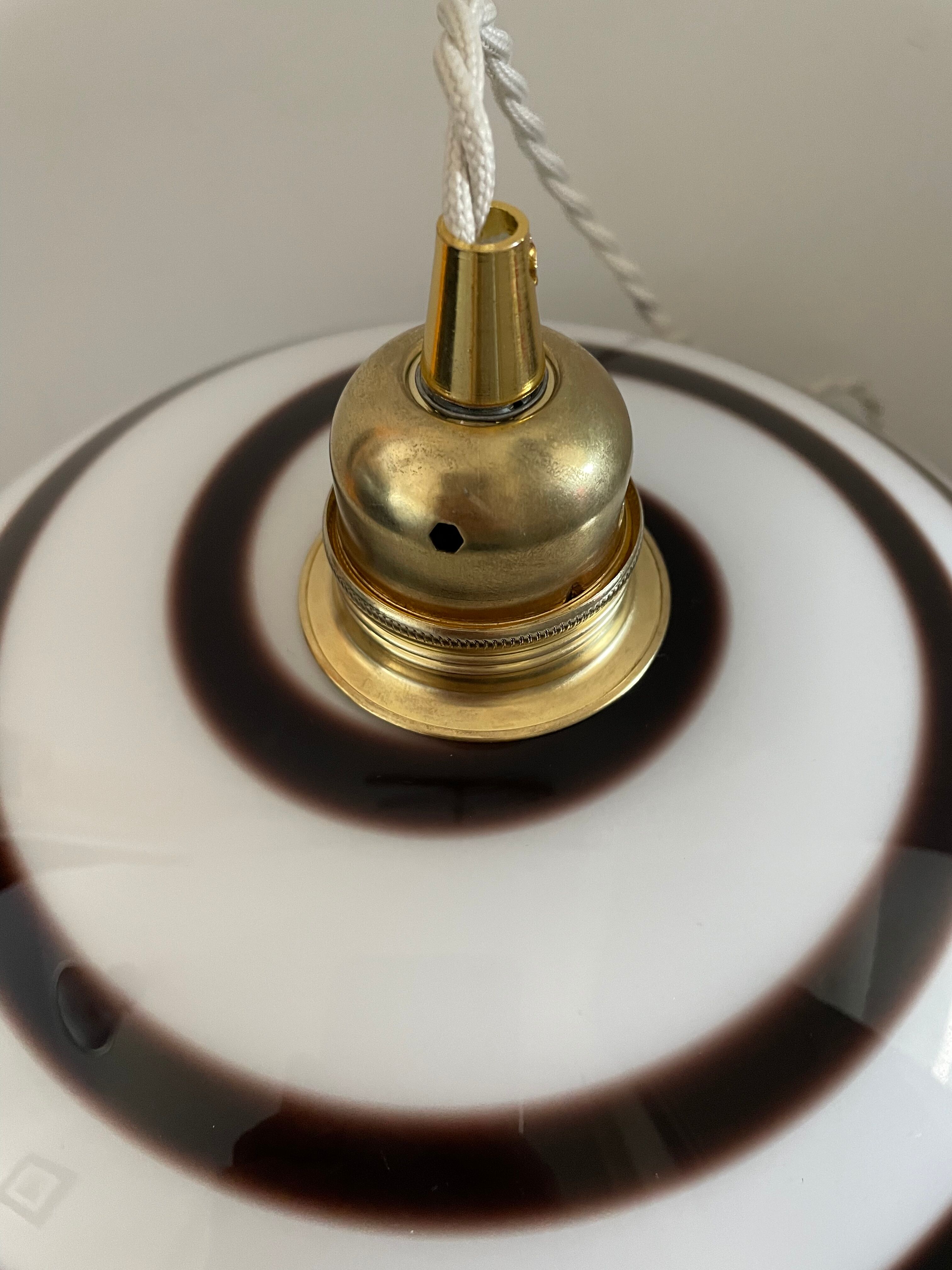 Vintage patterned opaline pendant lamp