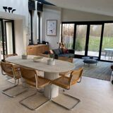 Olya Oblong Dining Table - Natural Travertine