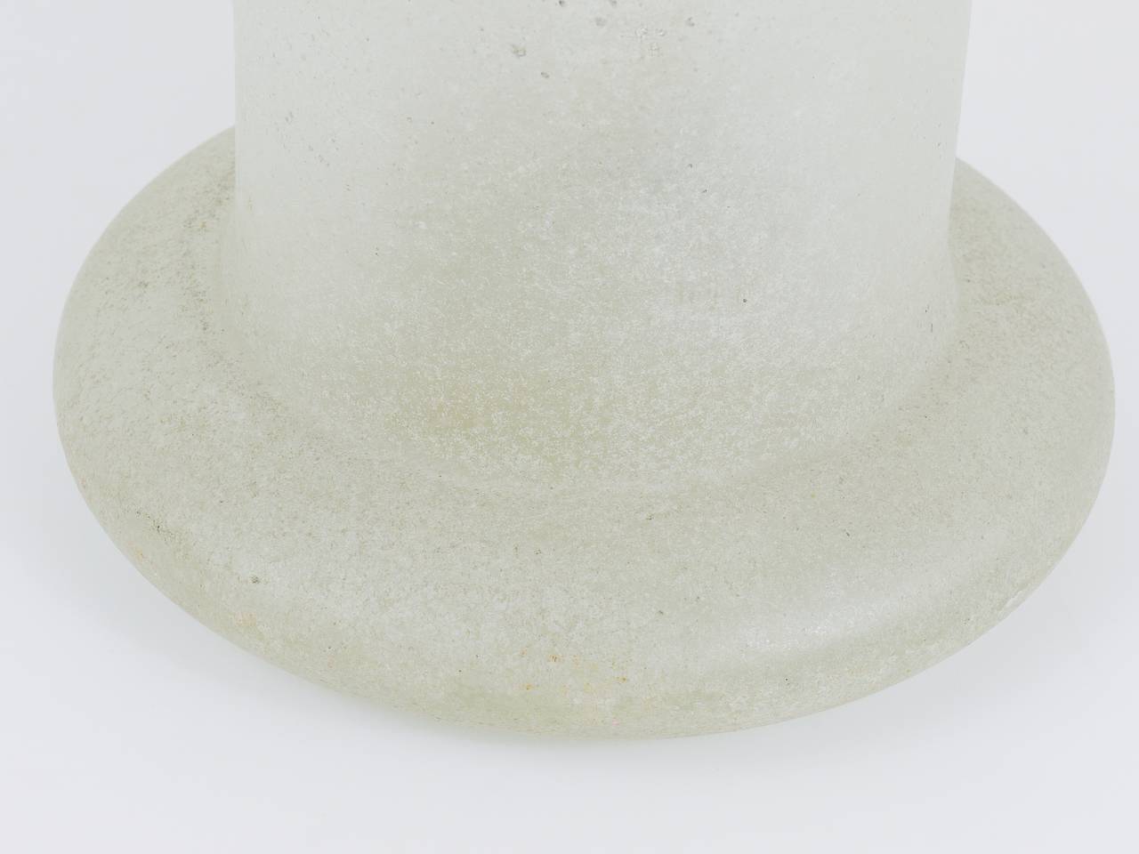 Table lamp signed by Karl Springer with a frosted glass base, 1970s.