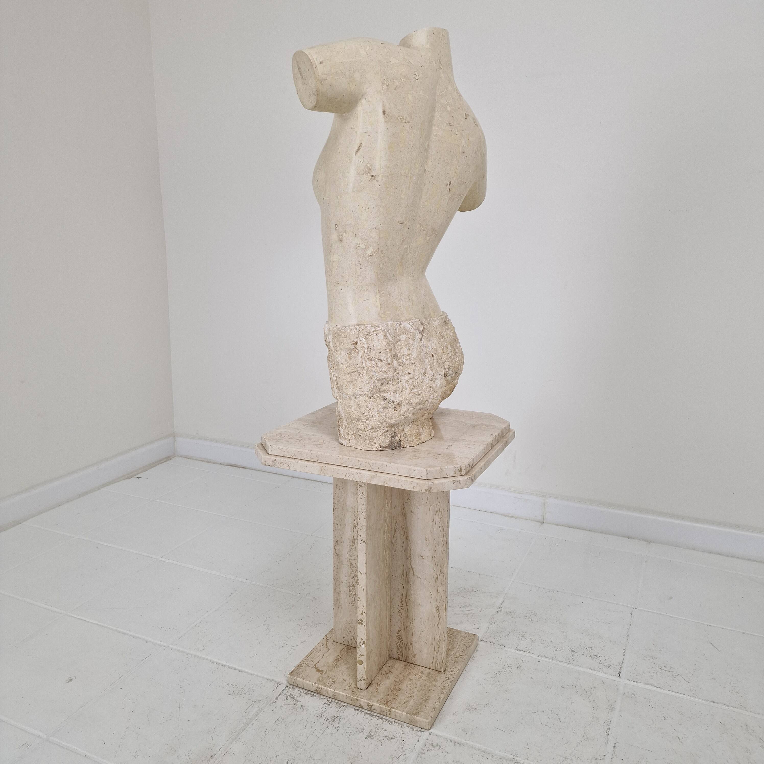 Sculptural Contemporary Female Torso Crafted from Layered Reclaimed Mactan