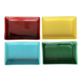 4 multicolored earthenware raviers