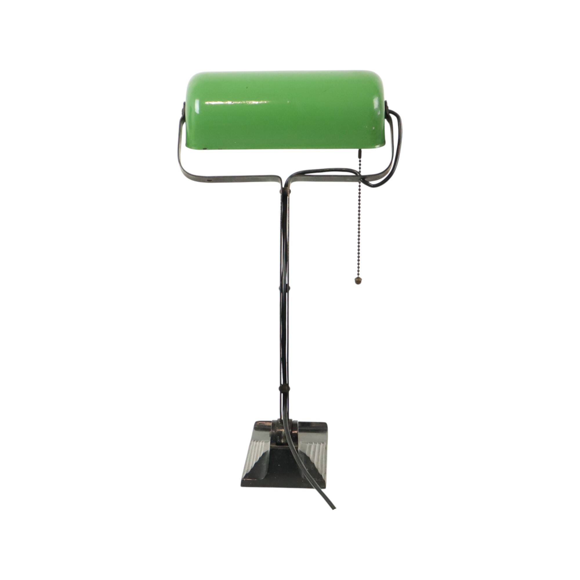 Lampe de bureau Bauhaus Notary Lamp Erpe Modèle 52 Émail vert