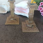Financial-style candle holders in gilded bronze