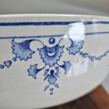 Iron earth soup tureen or vegetable dish bourgeois paris store model vieux lille blue garlands