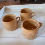 Set of 3 old stoneware cups