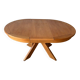 Vintage style extendable oval dining table in solid elm