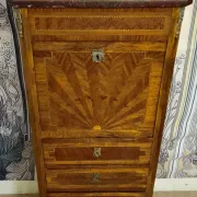 Antique marquetry secretary in Louis XV style – marble top
