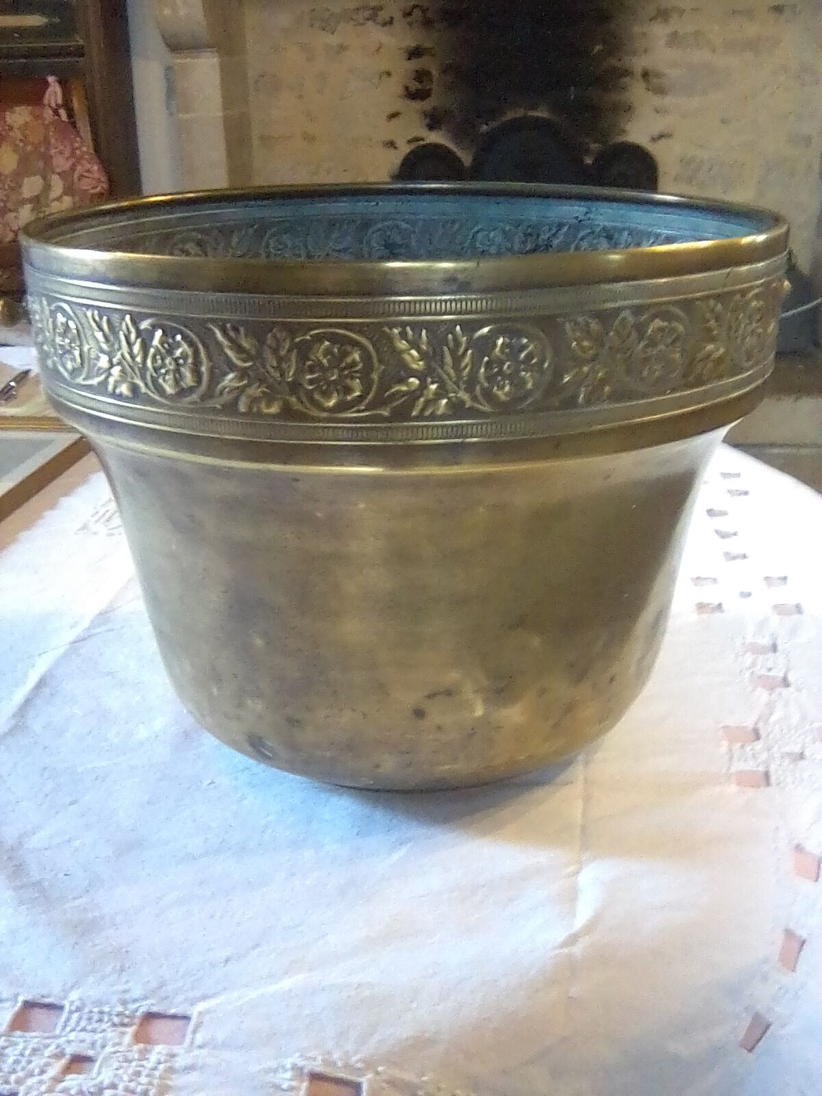Old brass pot cache