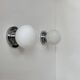 Pair of vintage modernist Art Deco wall lights, chrome and opaline, France