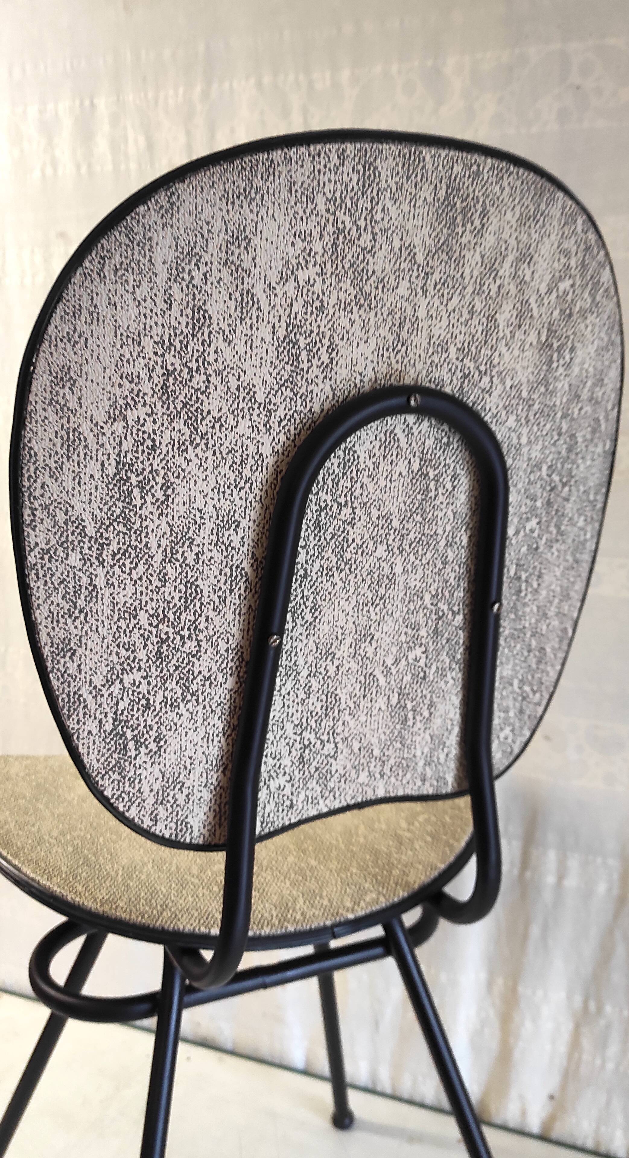 Vintage metal and leatherette chair - 1950s